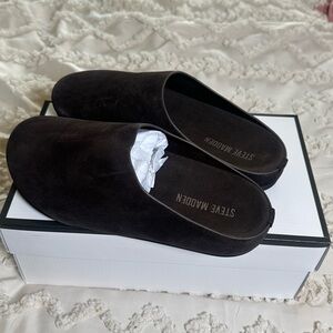 Steve Madden Brown Suede Slip-On Mules